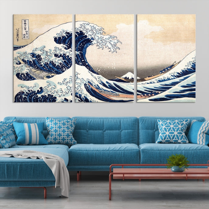 Large Wall Art Kanagawa Canvas Artwork Abstract Print