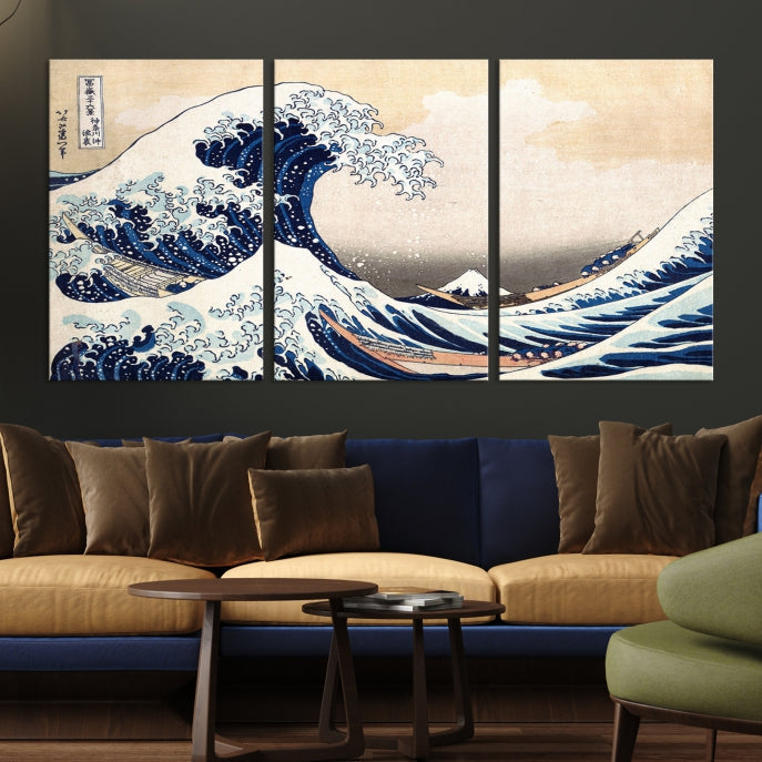 Large Wall Art Kanagawa Canvas Artwork Abstract Print