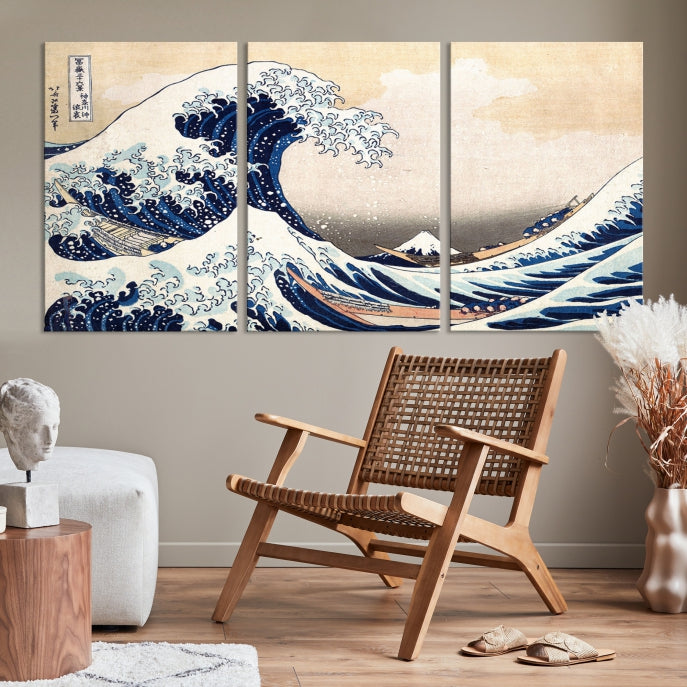 Large Wall Art Kanagawa Canvas Artwork Abstract Print