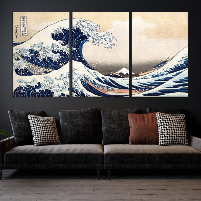 Large Wall Art Kanagawa Canvas Artwork Abstract Print