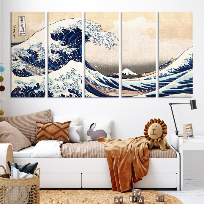 Large Wall Art Kanagawa Canvas Artwork Abstract Print