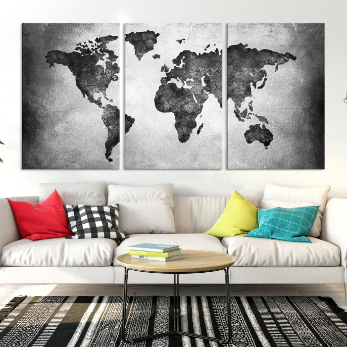 Large Wall Art World Map Canvas Print