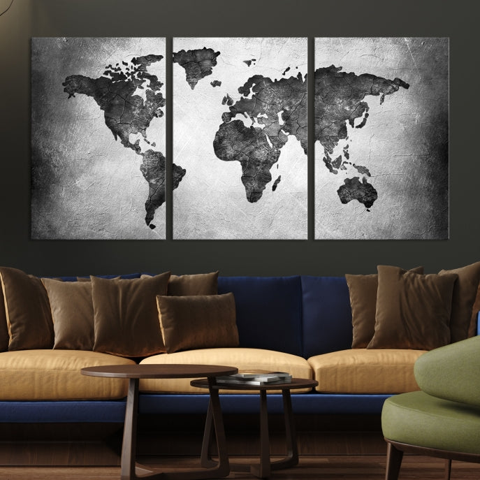 Large Wall Art World Map Canvas Print