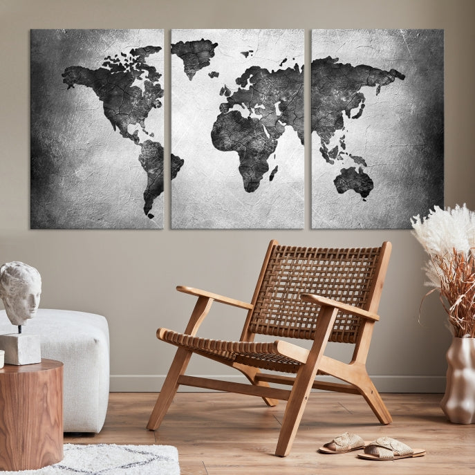 Large Wall Art World Map Canvas Print