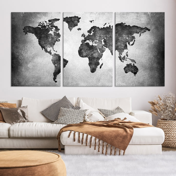 Large Wall Art World Map Canvas Print