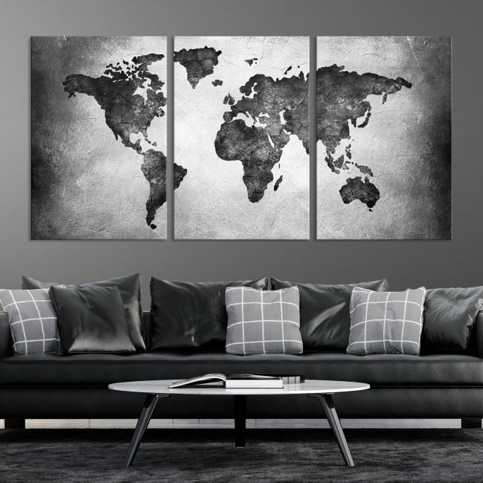 Large Wall Art World Map Canvas Print