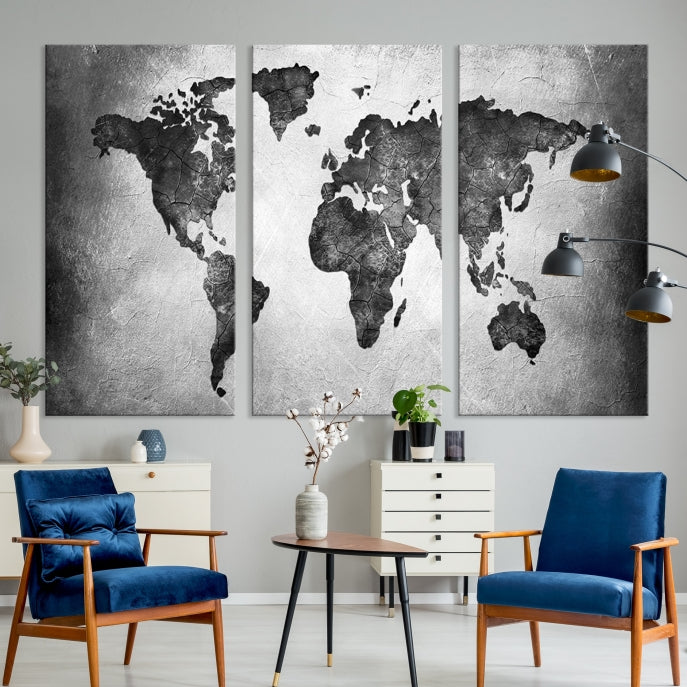 Large Wall Art World Map Canvas Print