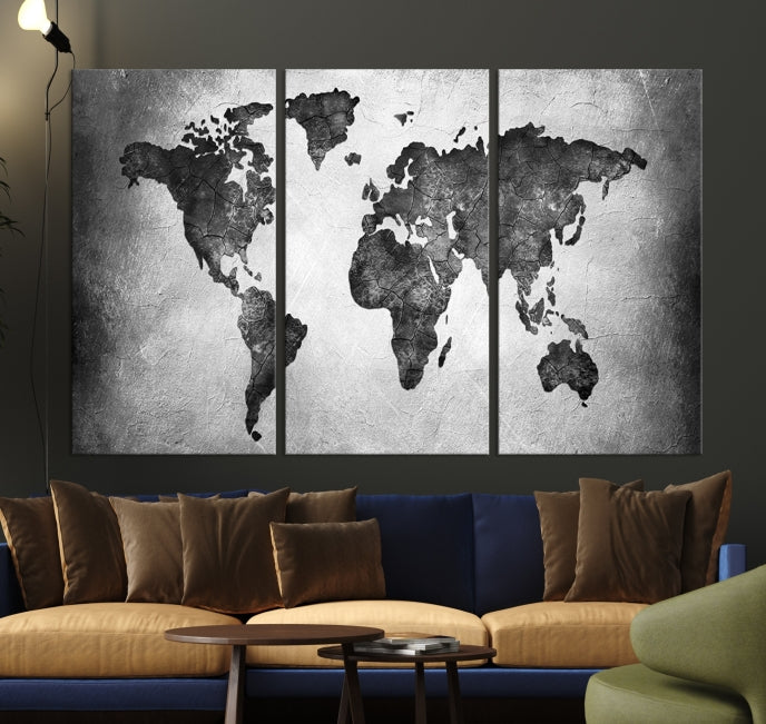 Large Wall Art World Map Canvas Print