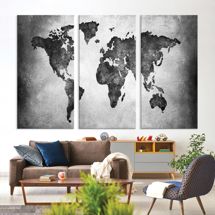 Large Wall Art World Map Canvas Print