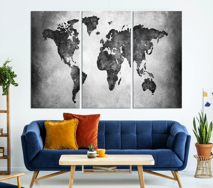 Large Wall Art World Map Canvas Print