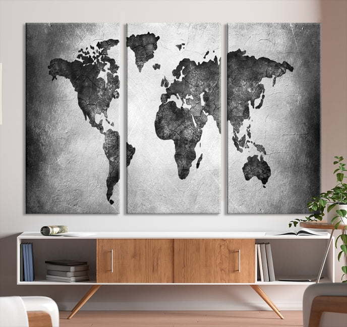 Large Wall Art World Map Canvas Print