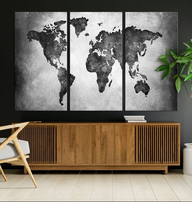 Large Wall Art World Map Canvas Print