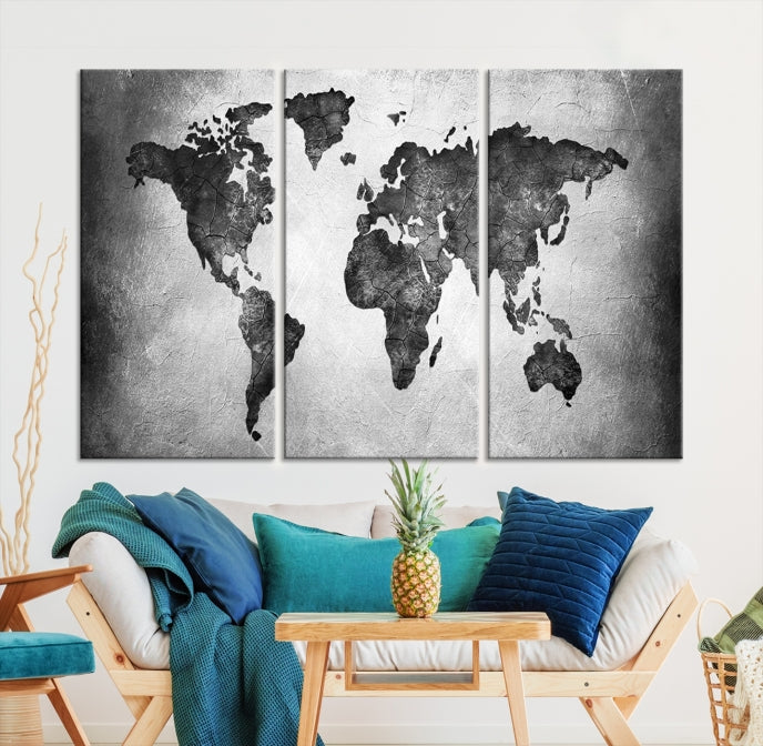 Large Wall Art World Map Canvas Print