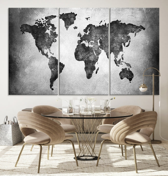 Large Wall Art World Map Canvas Print