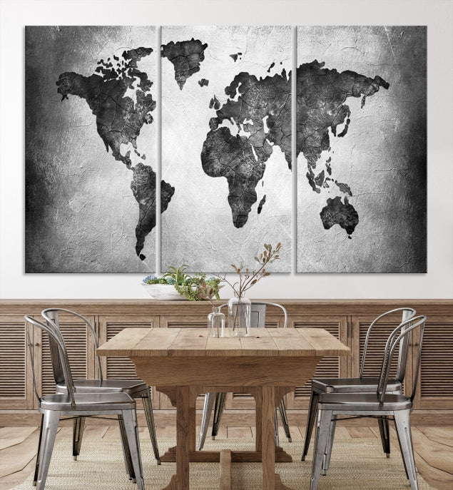 Large Wall Art World Map Canvas Print