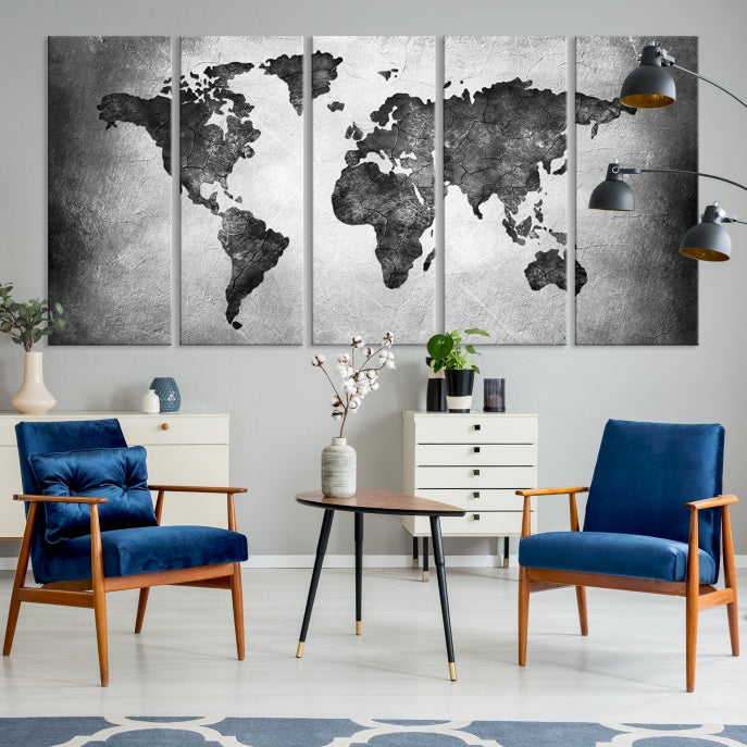 Large Wall Art World Map Canvas Print