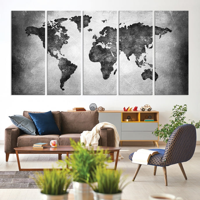 Large Wall Art World Map Canvas Print