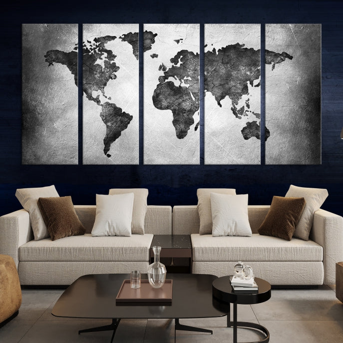 Large Wall Art World Map Canvas Print