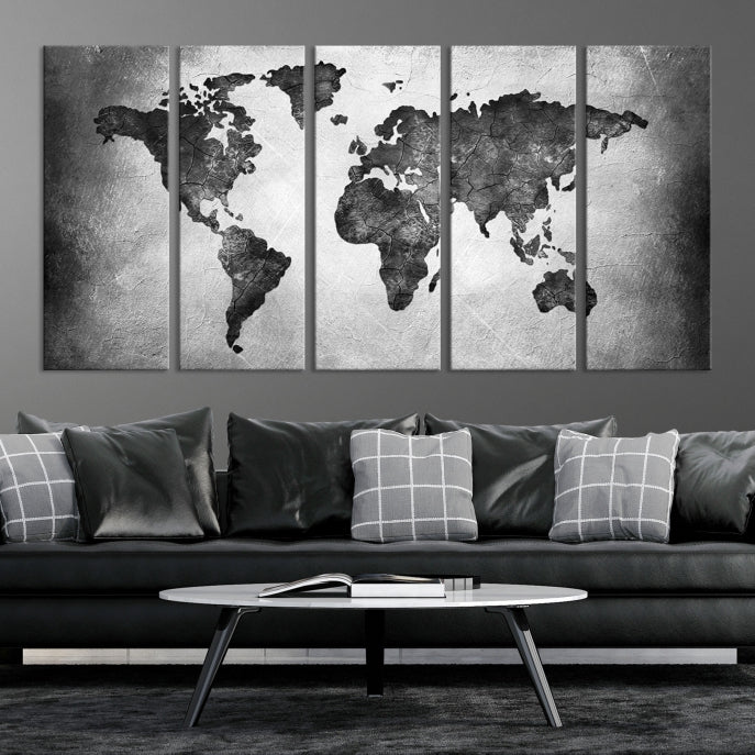 Large Wall Art World Map Canvas Print