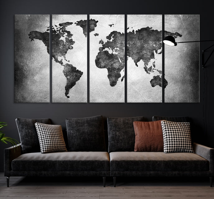 Large Wall Art World Map Canvas Print