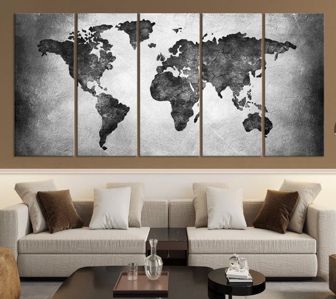 Large Wall Art World Map Canvas Print