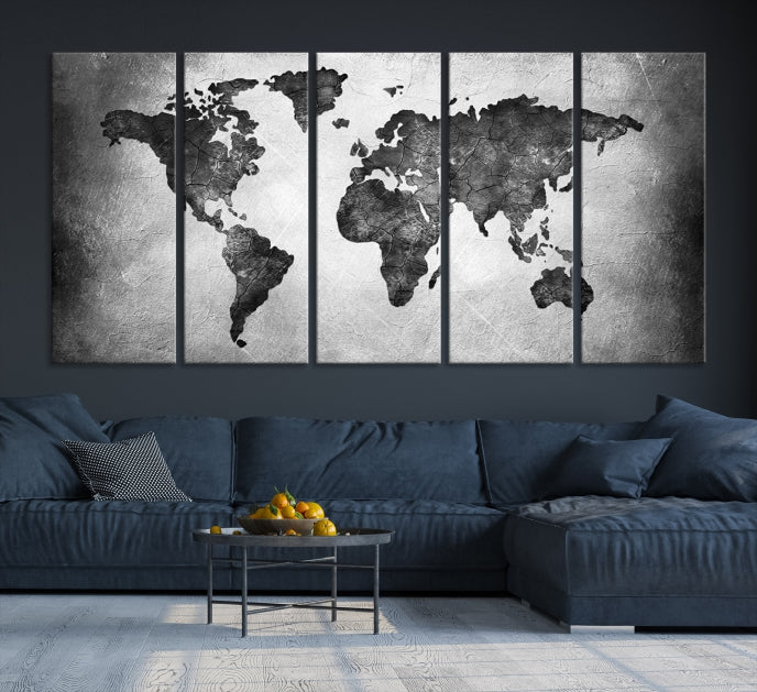 Large Wall Art World Map Canvas Print