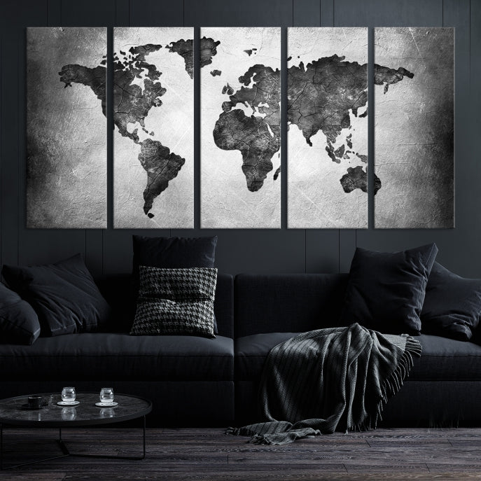 Large Wall Art World Map Canvas Print