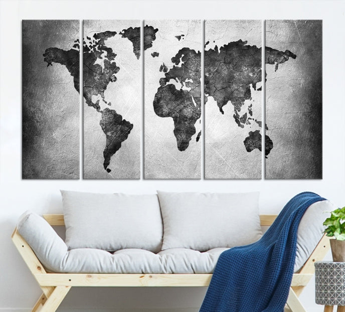 Large Wall Art World Map Canvas Print