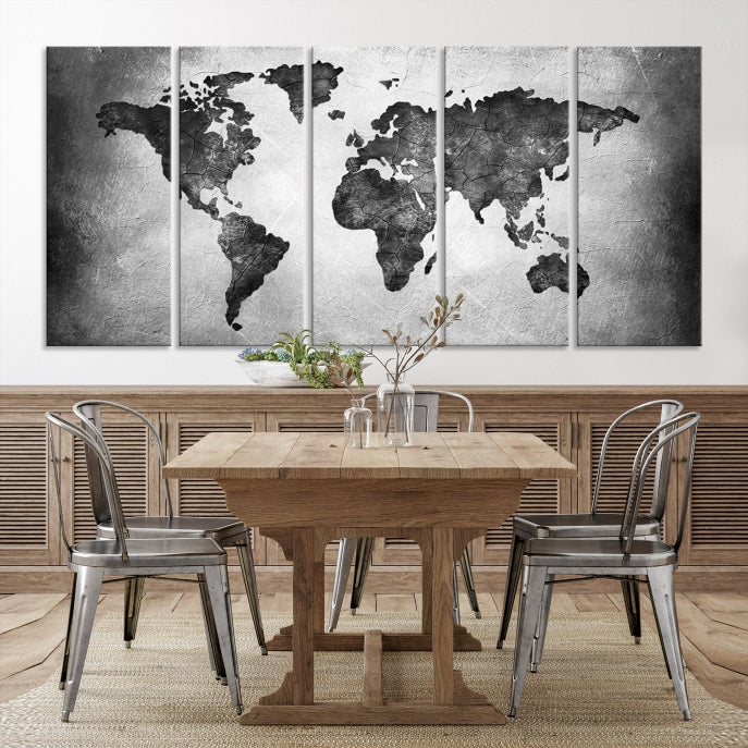 Large Wall Art World Map Canvas Print