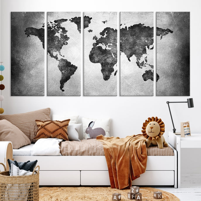 Large Wall Art World Map Canvas Print