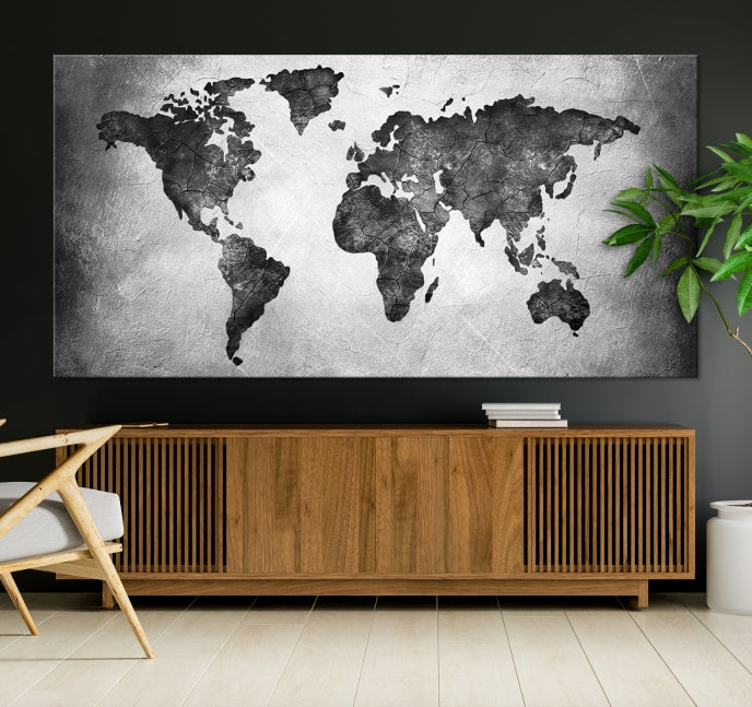 Large Wall Art World Map Canvas Print