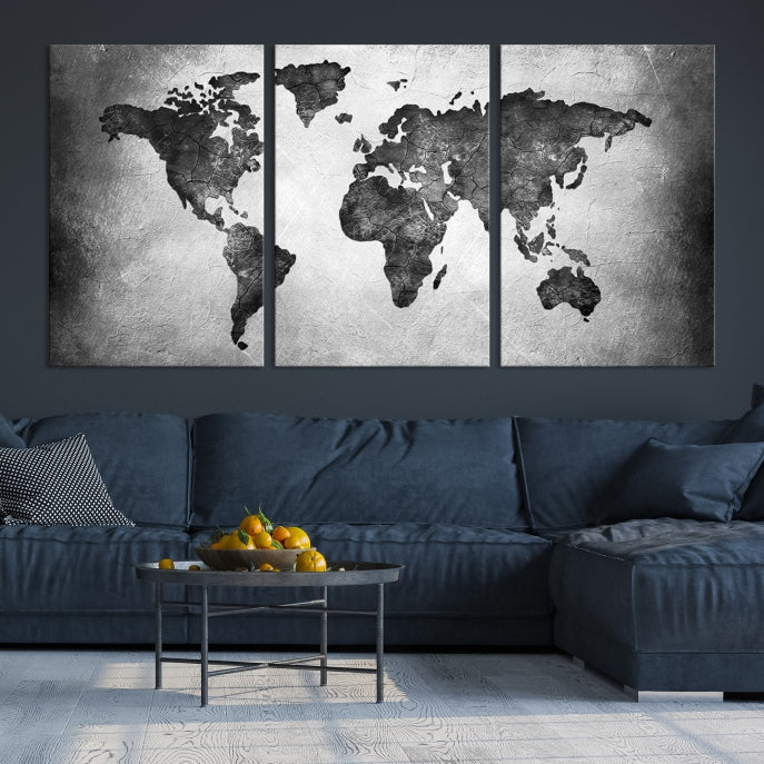 Large Wall Art World Map Canvas Print