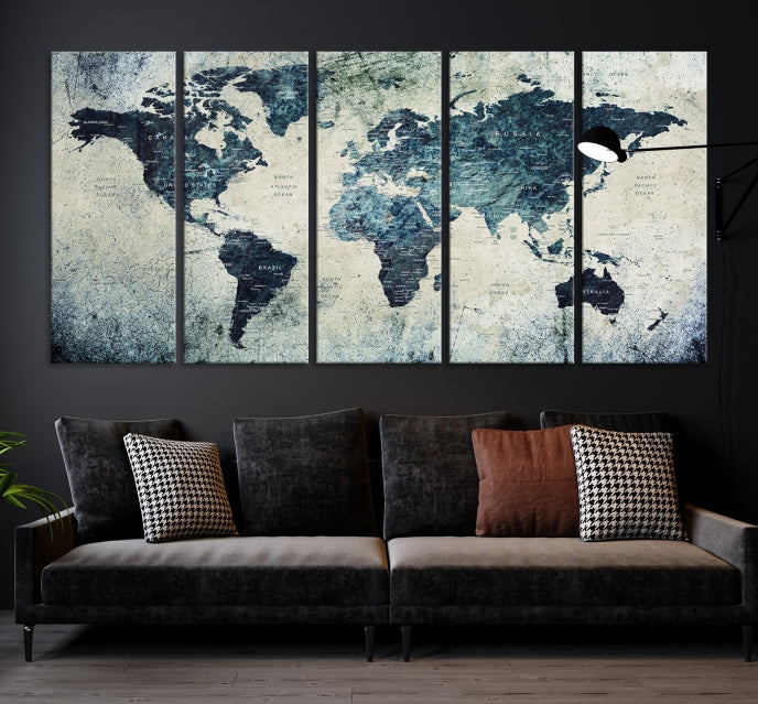 Large World Map Wall Art Print