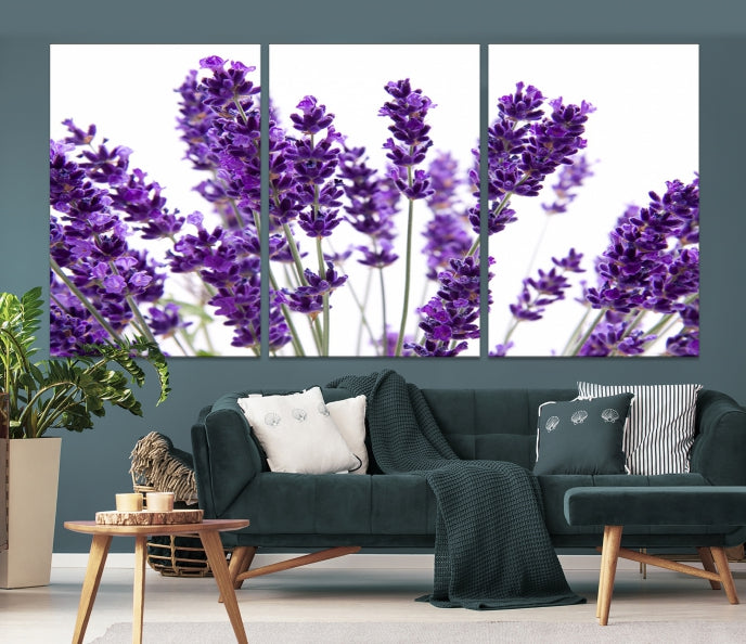 Lavender Flowers Lilac Large Wall Art Floral Canvas Print