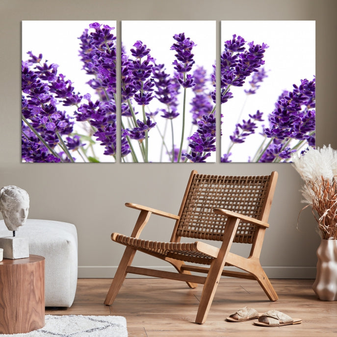 Lavender Flowers Lilac Large Wall Art Floral Canvas Print