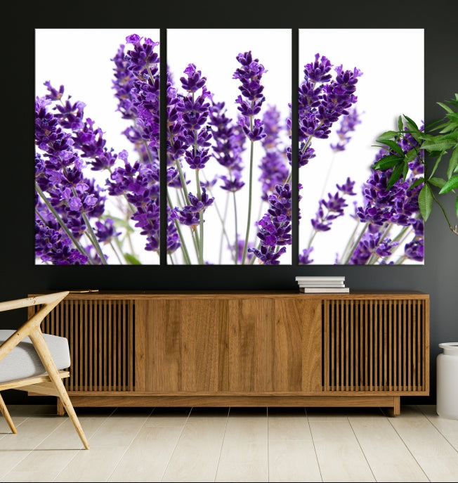 Lavender Flowers Lilac Large Wall Art Floral Canvas Print