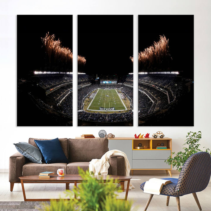 Lincoln Financial Field Philadelphia Eagles Stadium Wall Art Ready to Hang Canvas Football Stadium Print NFL Dorm & Man Cave Wall Art