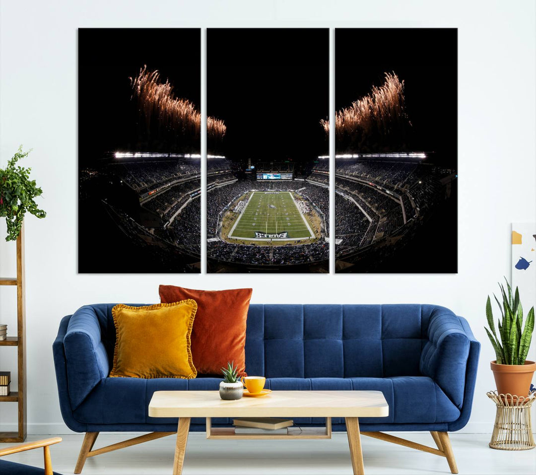 Lincoln Financial Field Philadelphia Eagles Stadium Wall Art Ready to Hang Canvas Football Stadium Print NFL Dorm & Man Cave Wall Art