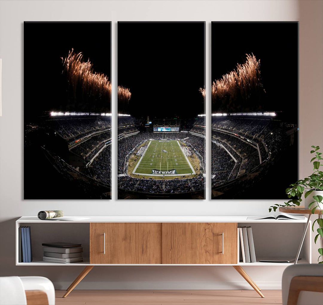 Lincoln Financial Field Philadelphia Eagles Stadium Wall Art Ready to Hang Canvas Football Stadium Print NFL Dorm & Man Cave Wall Art