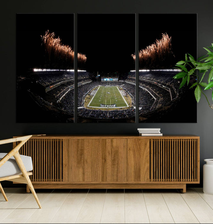 Lincoln Financial Field Philadelphia Eagles Stadium Wall Art Ready to Hang Canvas Football Stadium Print NFL Dorm & Man Cave Wall Art