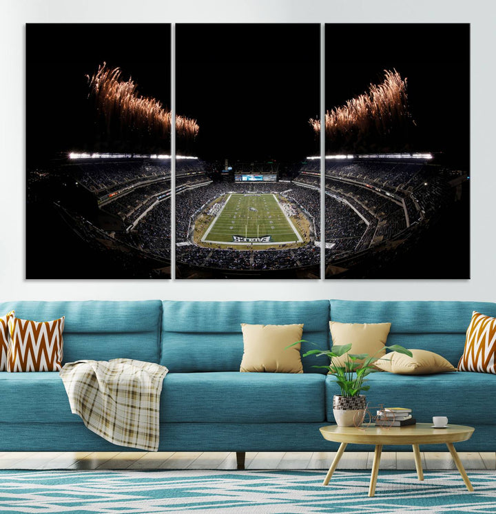 Lincoln Financial Field Philadelphia Eagles Stadium Wall Art Ready to Hang Canvas Football Stadium Print NFL Dorm & Man Cave Wall Art