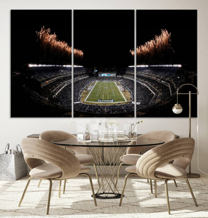 Lincoln Financial Field Philadelphia Eagles Stadium Wall Art Ready to Hang Canvas Football Stadium Print NFL Dorm & Man Cave Wall Art