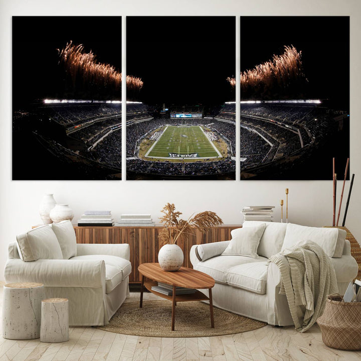 Lincoln Financial Field Philadelphia Eagles Stadium Wall Art Ready to Hang Canvas Football Stadium Print NFL Dorm & Man Cave Wall Art