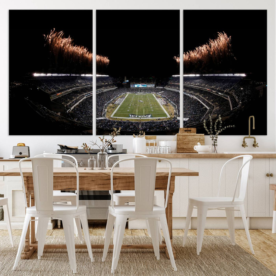 Lincoln Financial Field Philadelphia Eagles Stadium Wall Art Ready to Hang Canvas Football Stadium Print NFL Dorm & Man Cave Wall Art