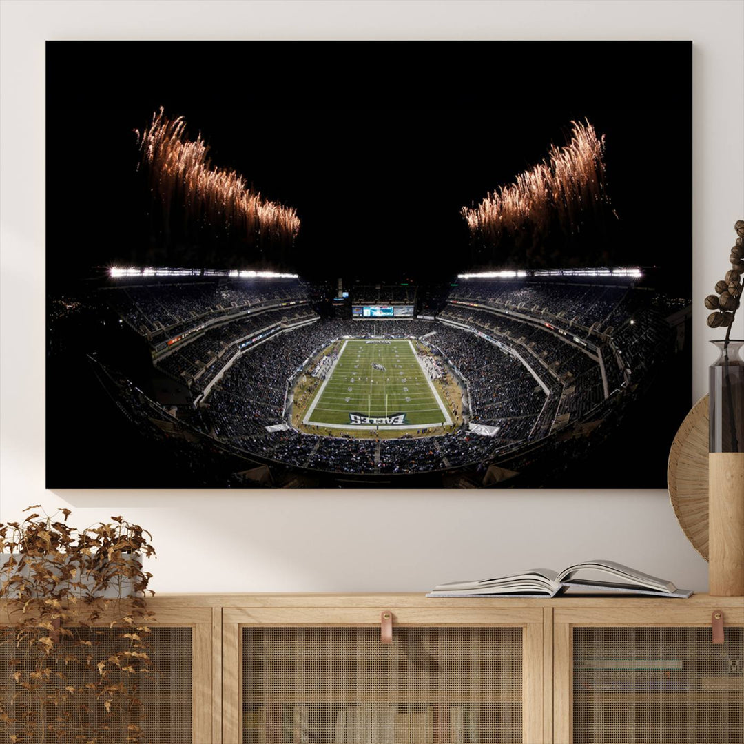 Lincoln Financial Field Philadelphia Eagles Stadium Wall Art Ready to Hang Canvas Football Stadium Print NFL Dorm & Man Cave Wall Art