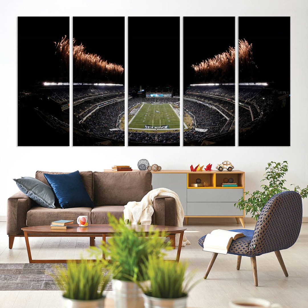 Lincoln Financial Field Philadelphia Eagles Stadium Wall Art Ready to Hang Canvas Football Stadium Print NFL Dorm & Man Cave Wall Art