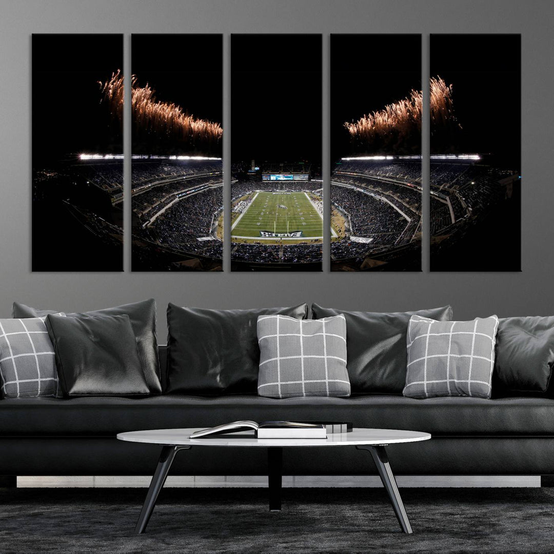 Lincoln Financial Field Philadelphia Eagles Stadium Wall Art Ready to Hang Canvas Football Stadium Print NFL Dorm & Man Cave Wall Art