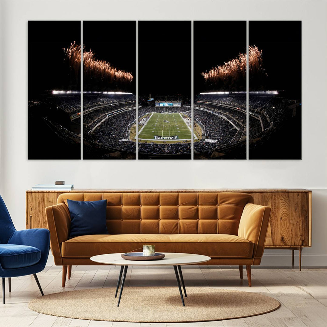 Lincoln Financial Field Philadelphia Eagles Stadium Wall Art Ready to Hang Canvas Football Stadium Print NFL Dorm & Man Cave Wall Art