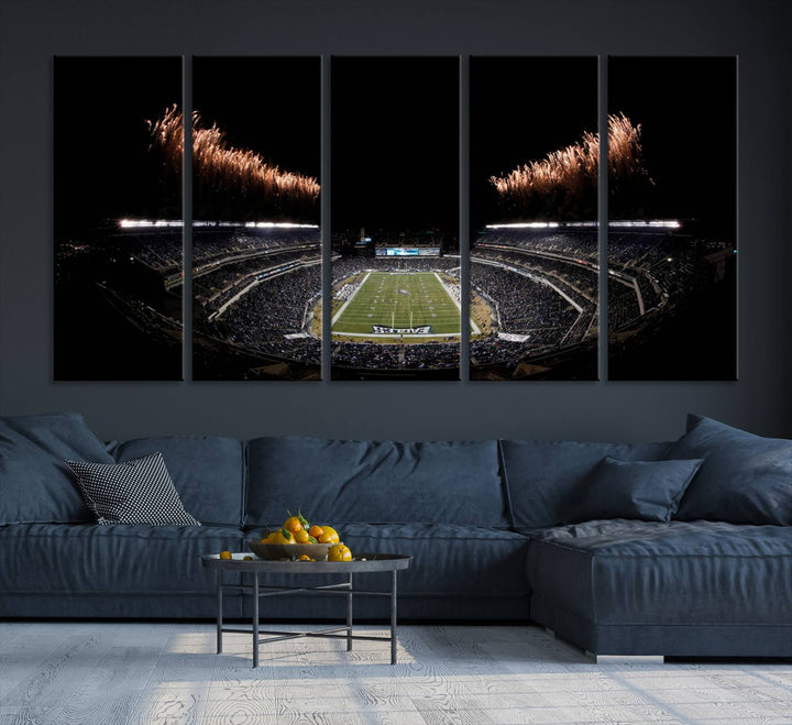 Lincoln Financial Field Philadelphia Eagles Stadium Wall Art Ready to Hang Canvas Football Stadium Print NFL Dorm & Man Cave Wall Art