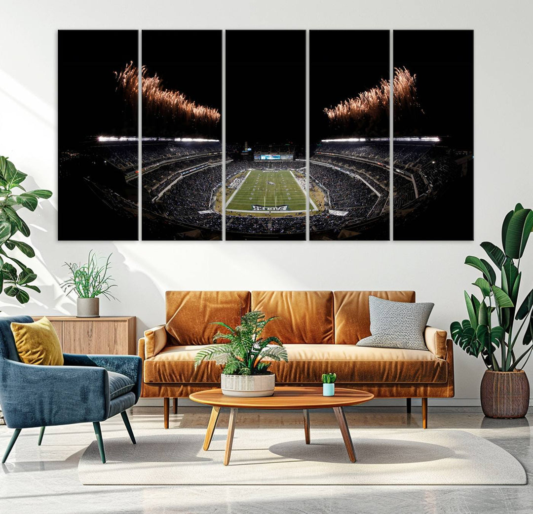 Lincoln Financial Field Philadelphia Eagles Stadium Wall Art Ready to Hang Canvas Football Stadium Print NFL Dorm & Man Cave Wall Art